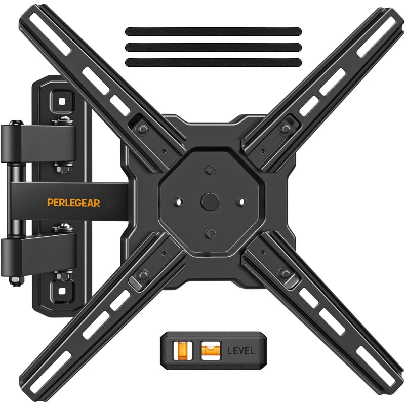 Perlegear Full Motion TV Wall Mount for Most 26â€“50 Inch TVs, Max VESA 300 x 300mm, TV Monitor Wall Mount Bracket with Rotation, Swivel, Tilt, Extension and Leveling Adjustment, Holds up to 55 lbs - Image 1