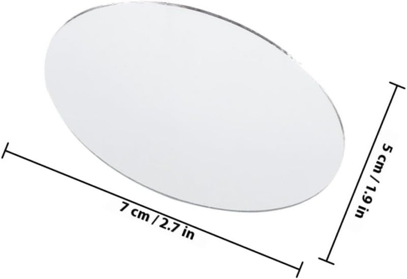 SMASOLO 10Pcs Small Oval Glass Mirror Sheets for Crafts Cosmetic DIY, Flat Glass Mirrors for Home Wall Decorations and Wedding Centerpieces - Image 2
