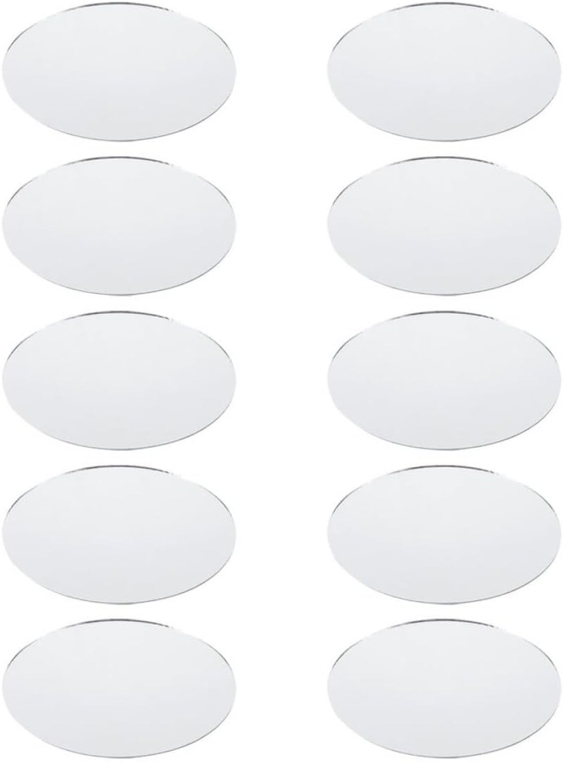 SMASOLO 10Pcs Small Oval Glass Mirror Sheets for Crafts Cosmetic DIY, Flat Glass Mirrors for Home Wall Decorations and Wedding Centerpieces - Image 1