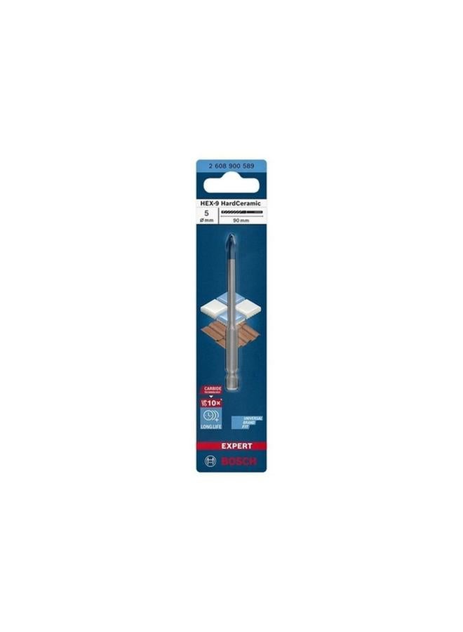 BOSCH Expert Hex-9 Hard Ceramic Drill Bit Silver and Blue 5 x 90mm JE2 608 900 589 - Image 2