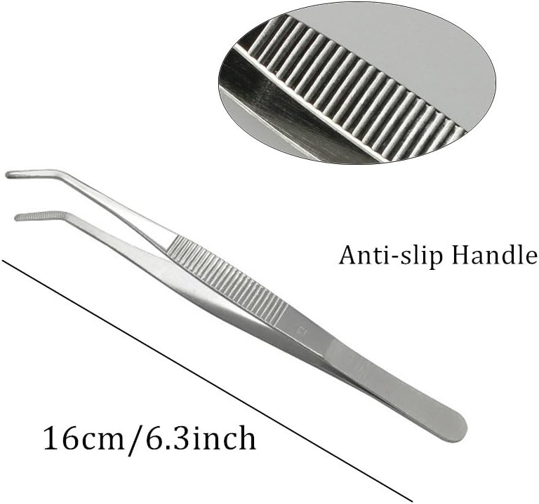 FRUTA 3-Piece Stainless Steel Precision Tweezers Set, 6.3 Inch Multi-Purpose Cooking Tweezers for Culinary, Medical, Beauty, Electronics, Craft, Jewelry, Watch, Laboratory, Reptile Feeding - Image 3