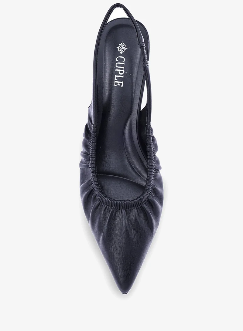 Cuple Black Womens slingback pointed toe heeled shoes for Women | Best Price UAE