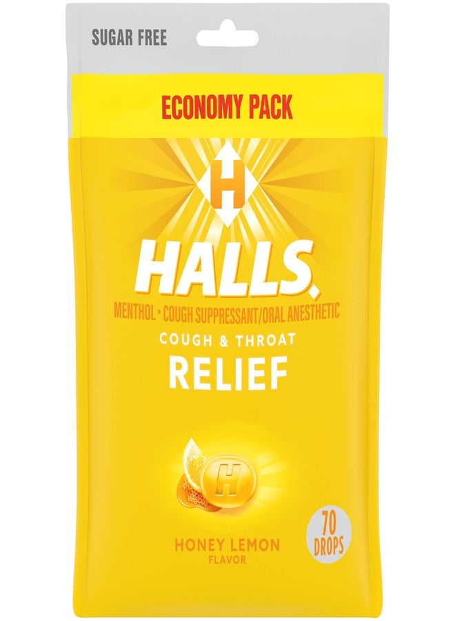 Halls Menthol Cough Suppressant DropHoneyLemon Sugar 70 Pc - Image 1