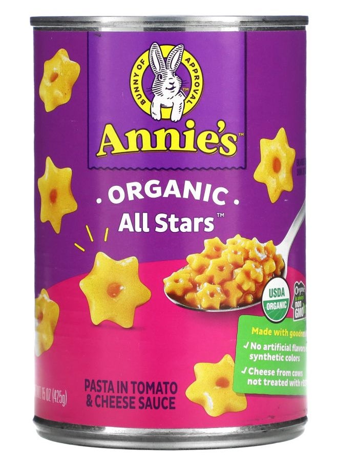 Annie's - Organic All Stars Pasta in Tomato & Cheese Sauce 15 oz (425 g) - Image 1