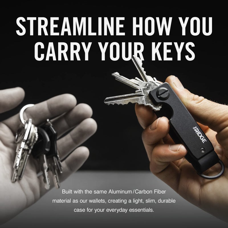 The Ridge The Ridge Key Organizer - Compact Metallic Key Holder | Minimalist Innovative Keyholder | Smart Keychain Secures 2-6 Keys (Aluminum Black)  - Image 4