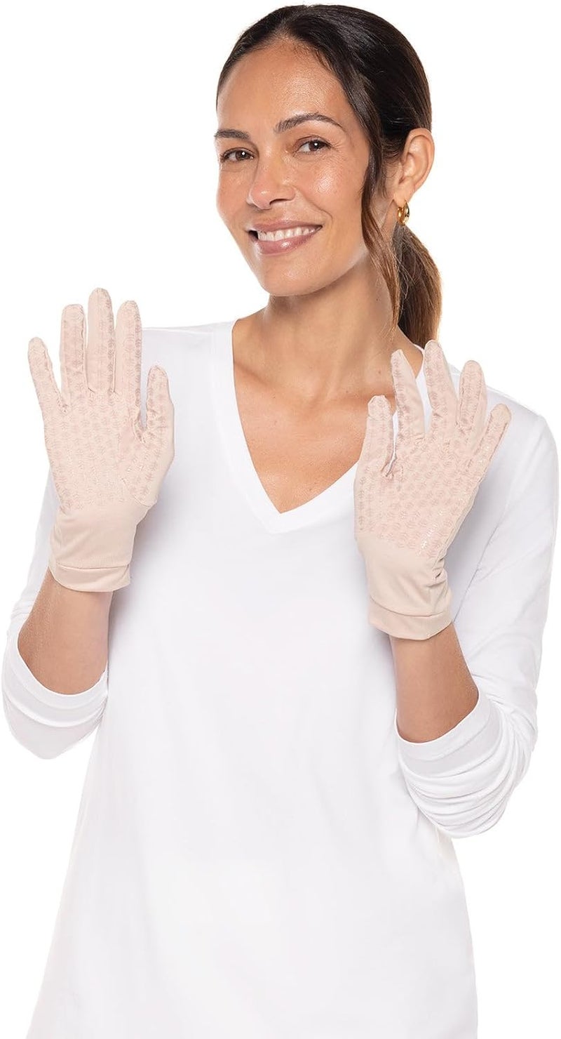 Coolibar Women's UV Sun Gloves - Beige - Image 4