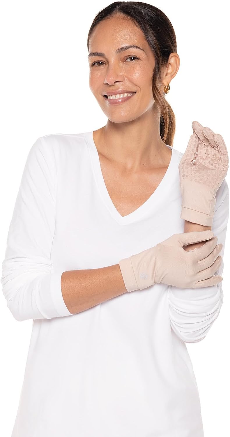 Coolibar Women's UV Sun Gloves - Beige - Image 5