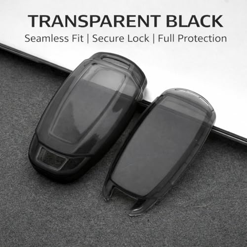 JVCV® 2 Pack Soft TPU Transparent Black Key Cover Compatible with Hyundai Verna i20 N Line Smart Key | Anti-Scratch Slim Fit Case | Shockproof Protection (Transparent Black) - Image 3