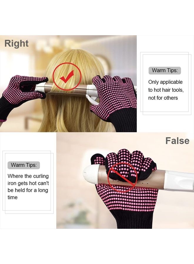IKOCO Heat Gloves for Hair Styling, 2Pcs Heat Resistant Gloves with Silicone Mat Pouch for Curling Iron, Flat Iron, Straightener, Hot Hair Tools - Image 5