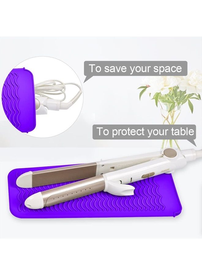 IKOCO Heat Gloves for Hair Styling, 2Pcs Heat Resistant Gloves with Silicone Mat Pouch for Curling Iron, Flat Iron, Straightener, Hot Hair Tools - Image 3