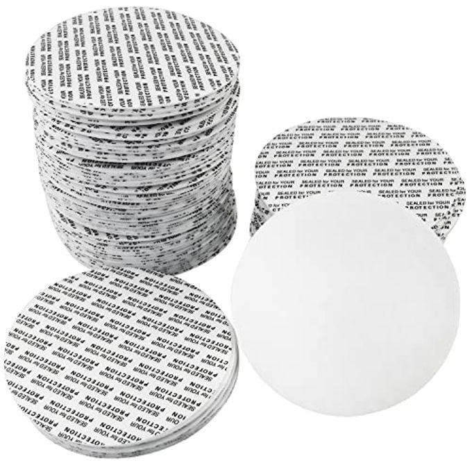 MEETOOT 100pcs Foam Lid Liner Pressure Sensitive Seal 70mm PS Foam Resistant Tamper Pressure Sensitive Seal for Round Jar Bottle Cap Liners Seals - Image 4