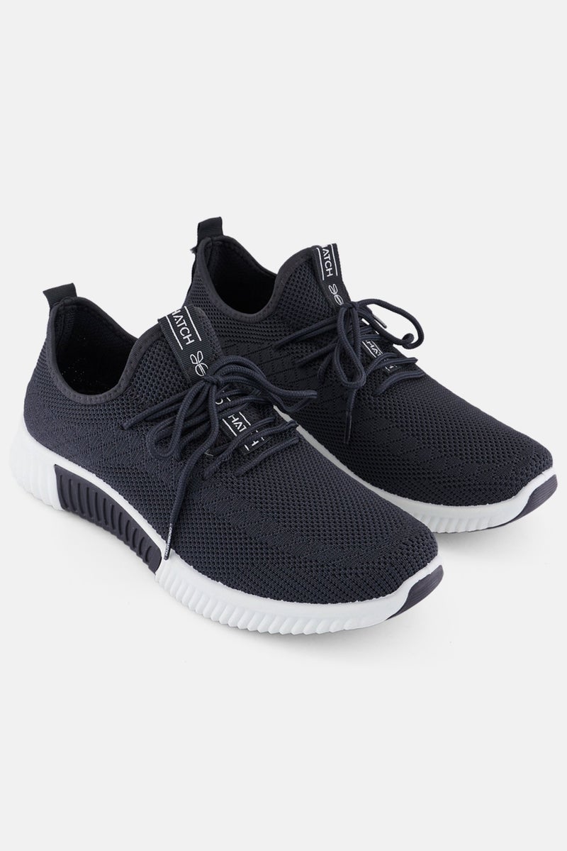 CROSSHATCH أحذية رياضية للرجال مزودة بأربطة، رمادي داكن - Image 1