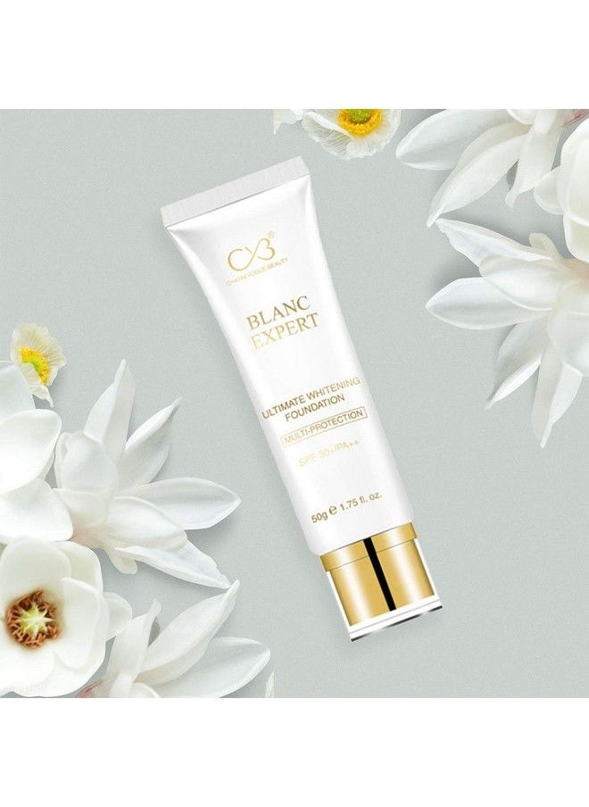CVB - C56 Ultimate Whitening Foundation Multiprotection Spf 30+/Pa++ Sun Protection Antipollution Full Coverage Fluid Foundation (Shade 02 50G) - Image 1