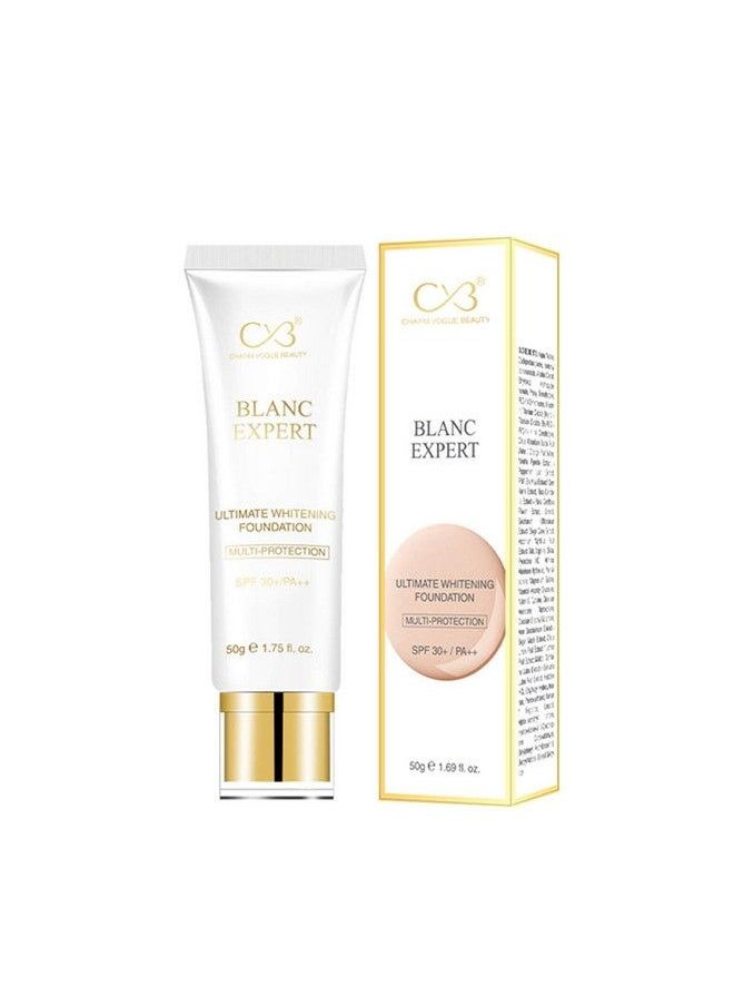 CVB - C56 Ultimate Whitening Foundation Multiprotection Spf 30+/Pa++ Sun Protection Antipollution Full Coverage Fluid Foundation (Shade 02 50G) - Image 1