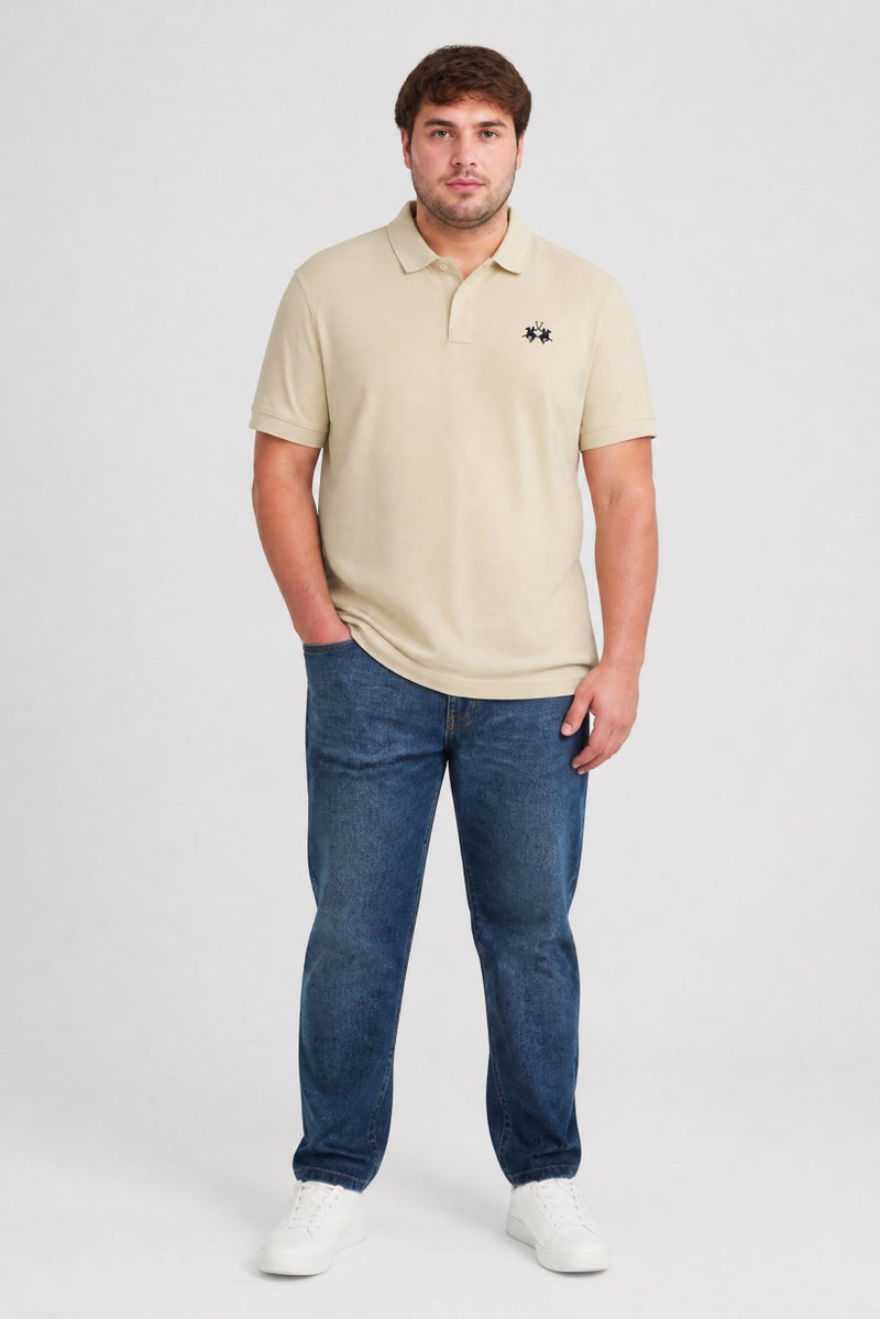 La Martina Men Regular Fit Embroidered Logo Short Sleeve Polo Shirt, Light Beige - Image 4