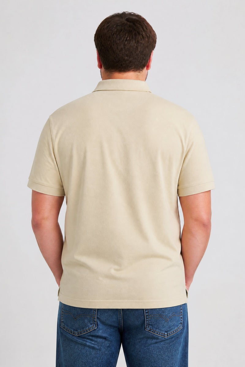 La Martina Men Regular Fit Embroidered Logo Short Sleeve Polo Shirt, Light Beige - Image 3