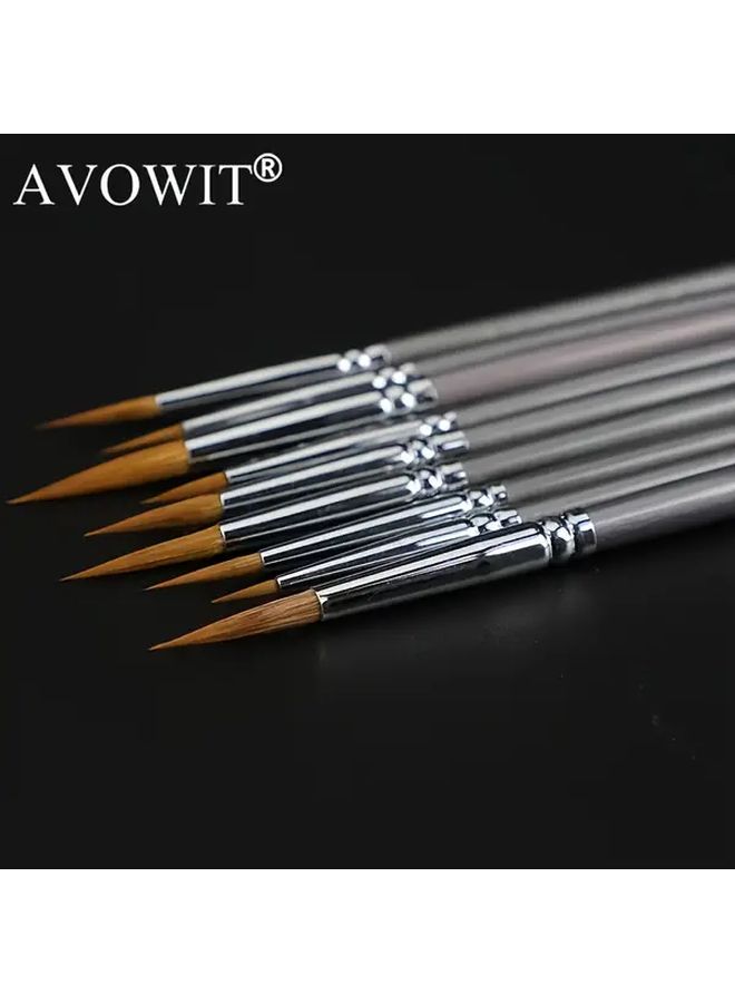 9 Pcs High Quality Multifunctional Nylon Hair Art Brush Set Detail Oriented For Watercolor Gouache Oil Painting With Comfortable Birch Wood Handles - Image 5