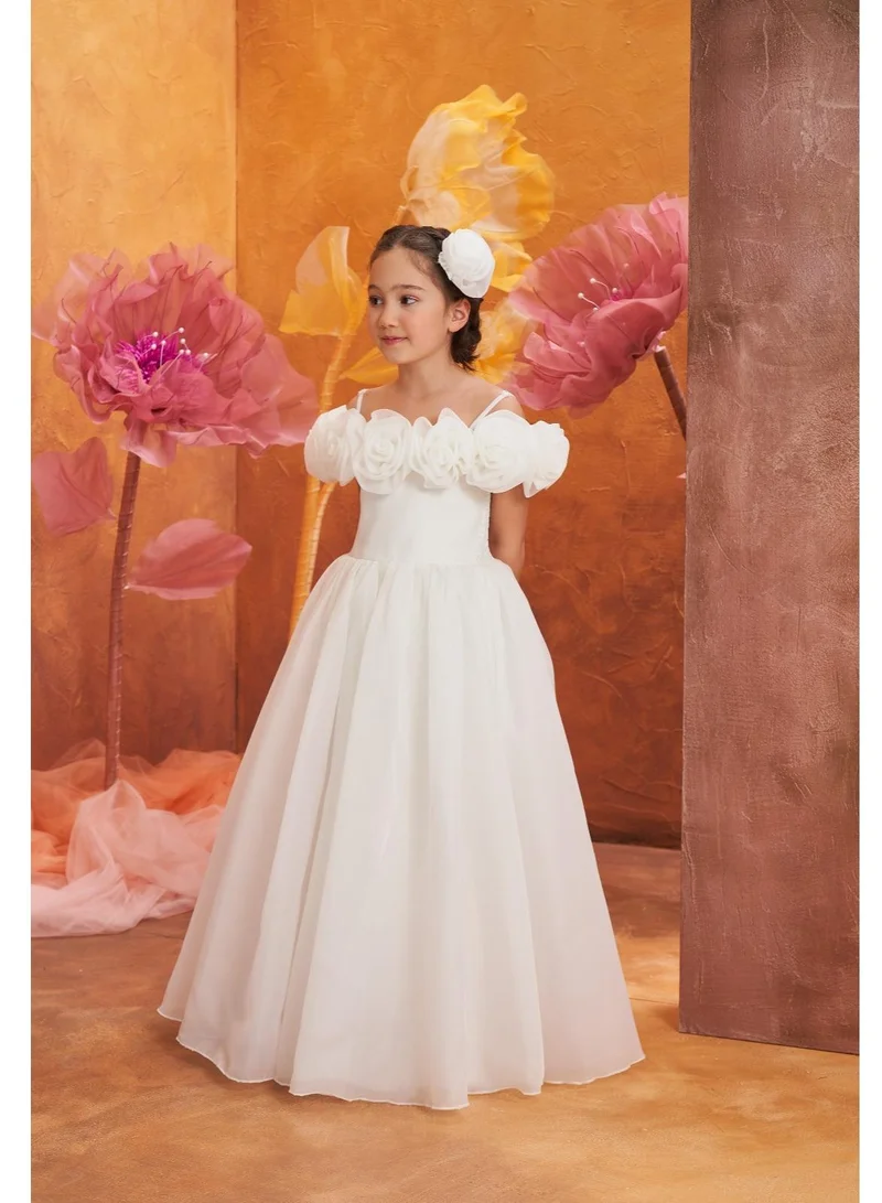 Via Bambino Floral Shoulder Dress
