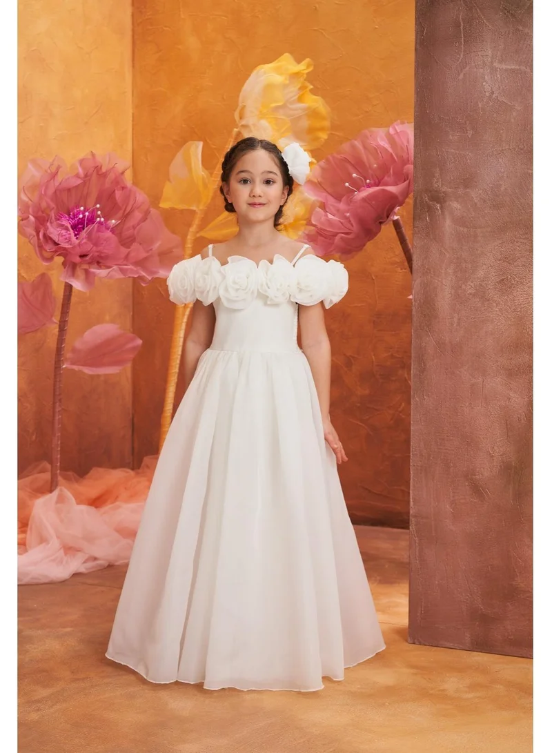Via Bambino Floral Shoulder Dress