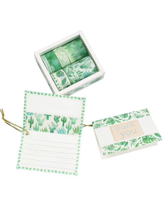 8Rolls Green Washi Tape, Spring Floral Masking Tape Set Decorative for Scrapbook, Kids, DIY, Crafts, Gift Wrapping,Planners Gift - Image 5