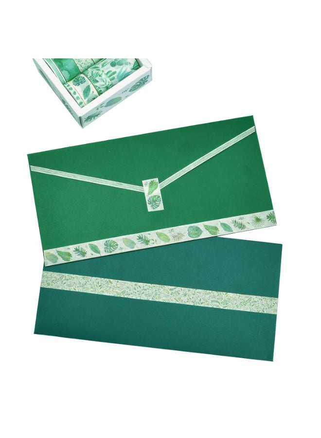 8Rolls Green Washi Tape, Spring Floral Masking Tape Set Decorative for Scrapbook, Kids, DIY, Crafts, Gift Wrapping,Planners Gift - Image 3