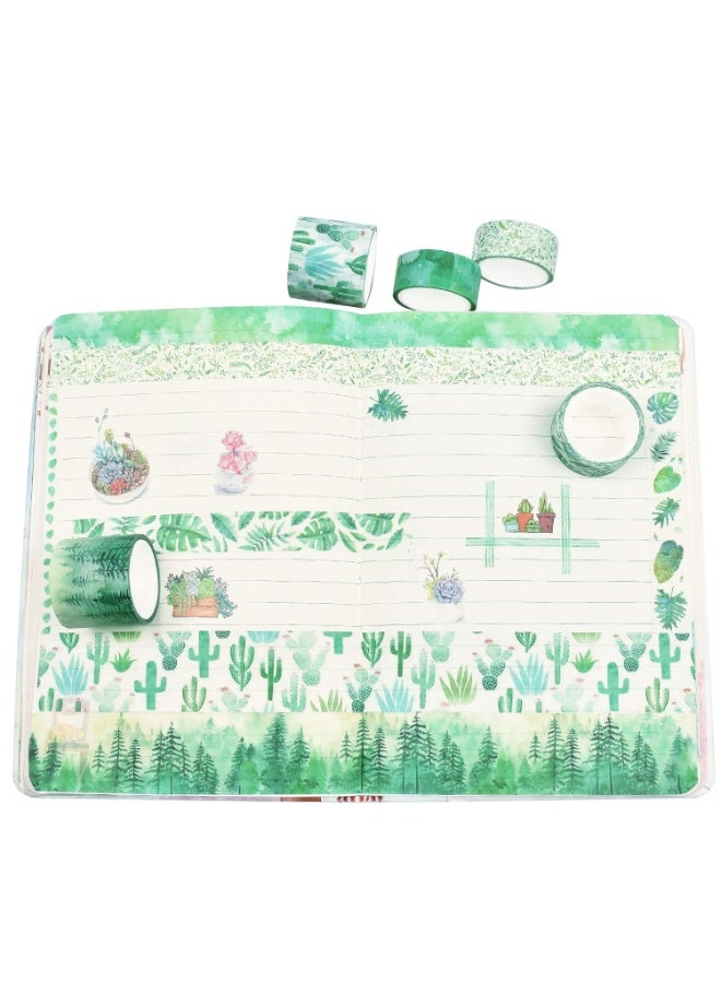 8Rolls Green Washi Tape, Spring Floral Masking Tape Set Decorative for Scrapbook, Kids, DIY, Crafts, Gift Wrapping,Planners Gift - Image 2