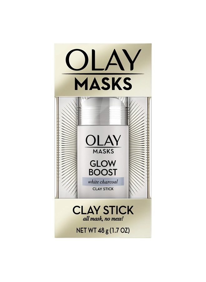 Olay Face Masks by Olay, Clay Charcoal Facial Mask Stick, Glow Boost White Charcoal, 1.7 Oz - Image 2