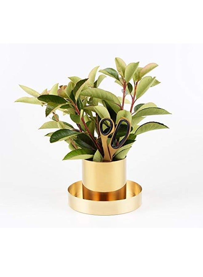 TodyJeyHo Pencil Cup Holder Desk Organizer, Gold Pen Pot Pen Holder Container Desktop Stationery Organizer Table Vases Flower Pot Makeup Brush Holder,Stainless Steel,Gold  - Image 4