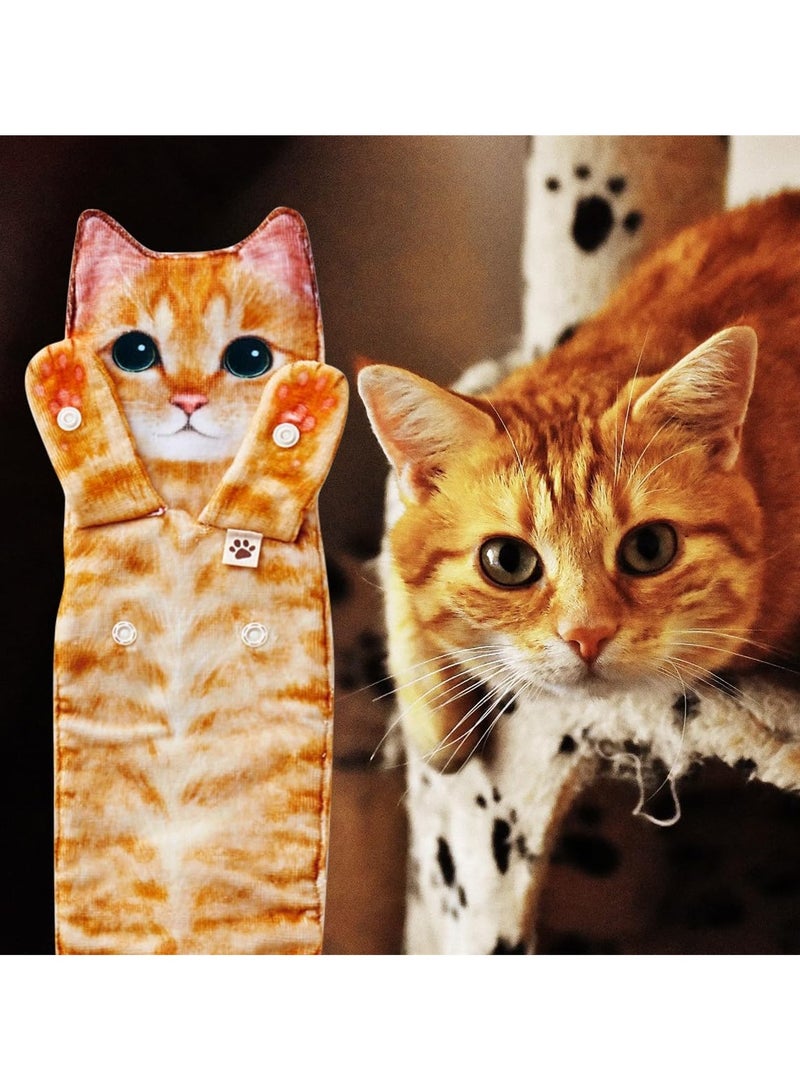 Cute Cat Funny Hand Towel, Decorative Bathroom and Kitchen Towels, Super Absorbent, Soft and - Image 3