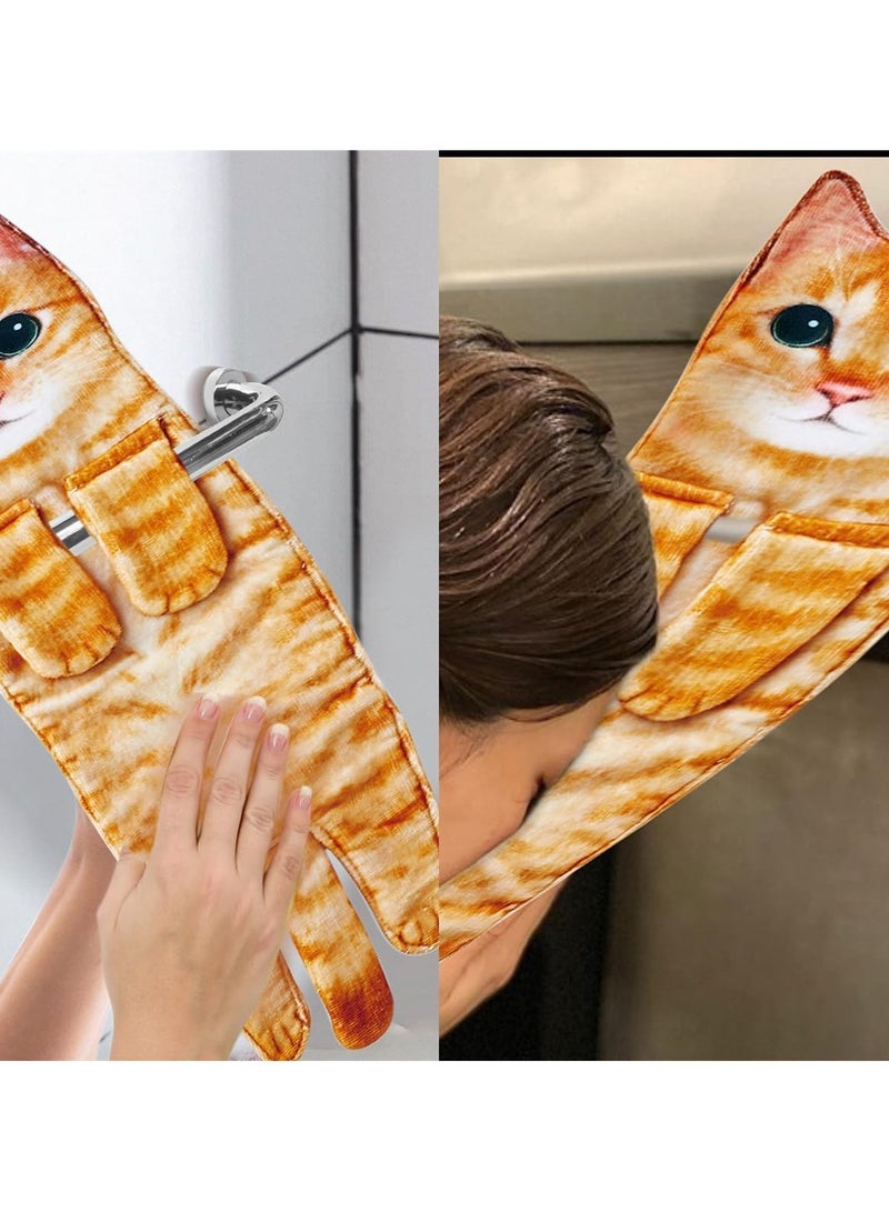 Cute Cat Funny Hand Towel, Decorative Bathroom and Kitchen Towels, Super Absorbent, Soft and - Image 4