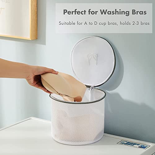 INKULTURE Honeycomb Mesh Laundry Bags For Bra Lingerie Bags | Round Shaped | White Or Pink| 01 Pcs - Image 2