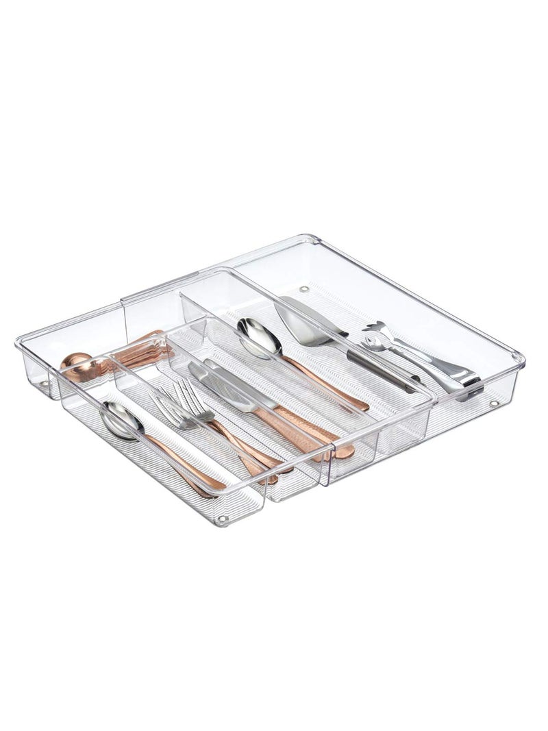InterDesign iDesign Linus Expandable Kitchen Drawer Organizer for Silverware, Spatulas, Gadgets - Clear - Image 5