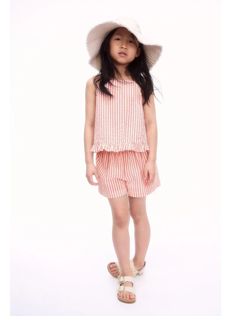 اتش اند ام طقم قطن من قطعتين: بلوزة بحمالات وسروال قصير