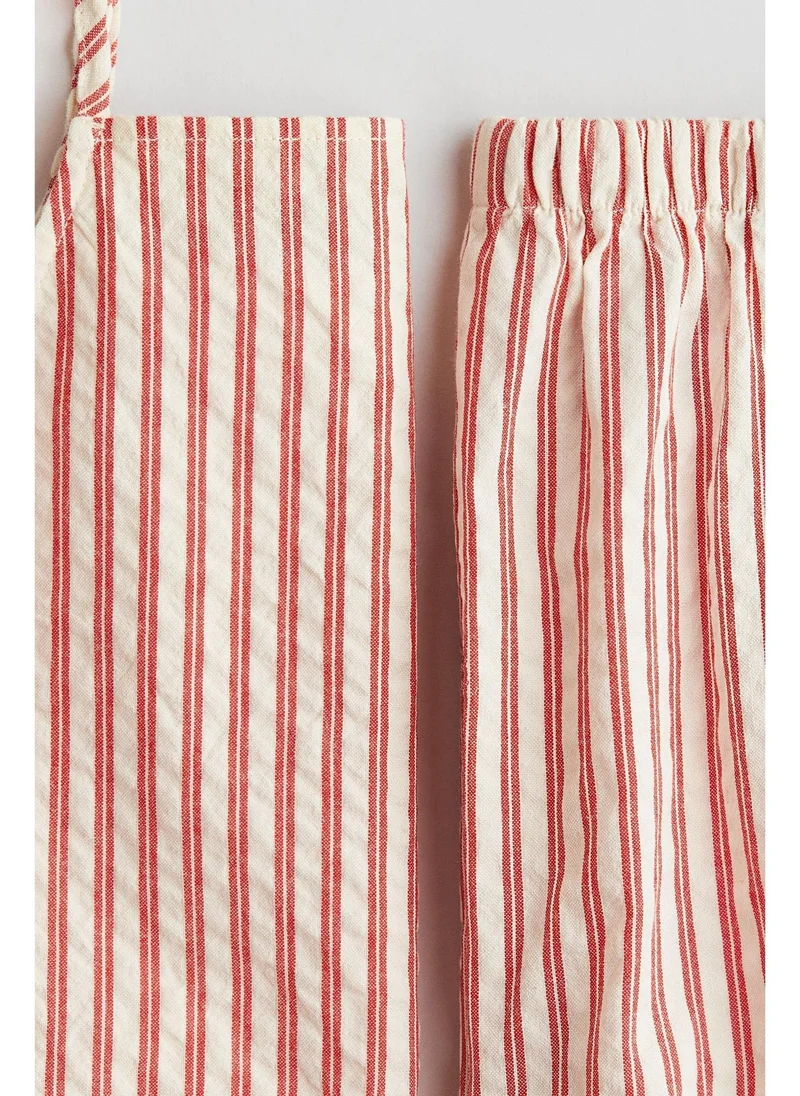 اتش اند ام طقم قطن من قطعتين: بلوزة بحمالات وسروال قصير