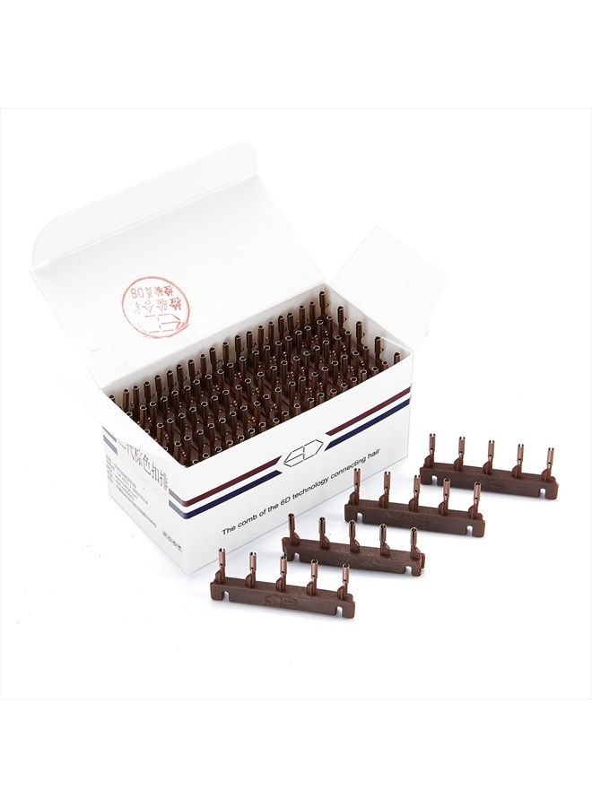6-Domideance الجيل الثاني من آلة وصلات الشعر 6D، شعر بشري لتوصيل الشعر بمشبك توصيل الشعر، أسرع وصلات شعر بدون أثر، خمس حزم في صف واحد، بني (40 قطعة) - Image 1