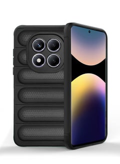 Wtech Xiaomi Redmi Note 14 Pro 5G 2025 Premium Translucent within Air Bag TPU with Band Texture Case Cover - Black  - Image 1