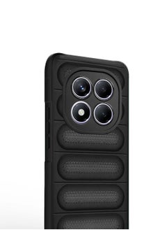 Wtech Xiaomi Redmi Note 14 Pro 5G 2025 Premium Translucent within Air Bag TPU with Band Texture Case Cover - Black  - Image 2