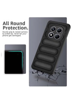 Wtech Xiaomi Redmi Note 14 Pro 5G 2025 Premium Translucent within Air Bag TPU with Band Texture Case Cover - Black  - Image 4