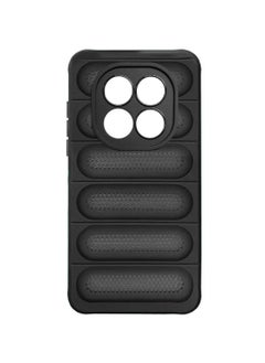 Wtech Xiaomi Redmi Note 14 Pro 5G 2025 Premium Translucent within Air Bag TPU with Band Texture Case Cover - Black  - Image 5