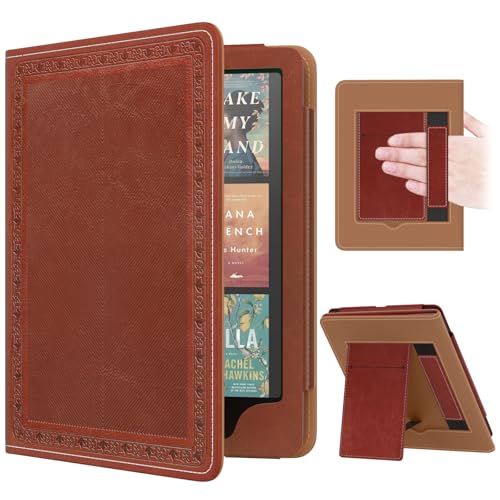 MoKo Case for 7"/6.8" Kindle Paperwhite(12th/11th Gen-2024/2021) and Kindle Colorsoft Signature Edition, Slim PU Shell Cover Case with Auto-Wake/Sleep for Kindle Paperwhite 2024, Vintage Twill - Image 1
