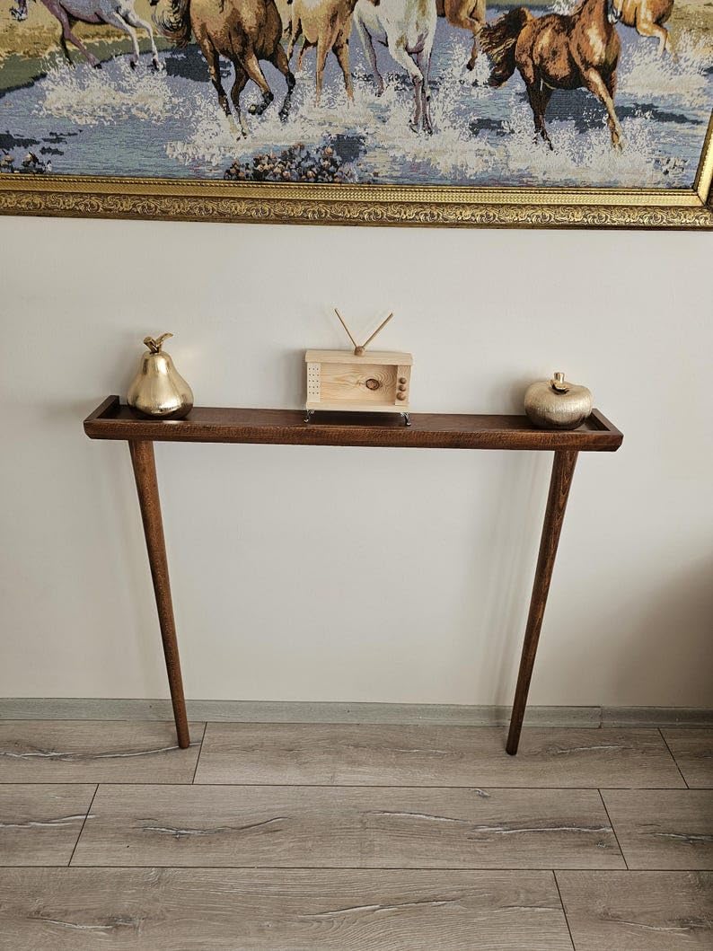 IThree Sheesham Wood Console Tables for Living Room Entrance Hallway Entryway Table Wooden Furniture for Home Natural Finish - Image 4