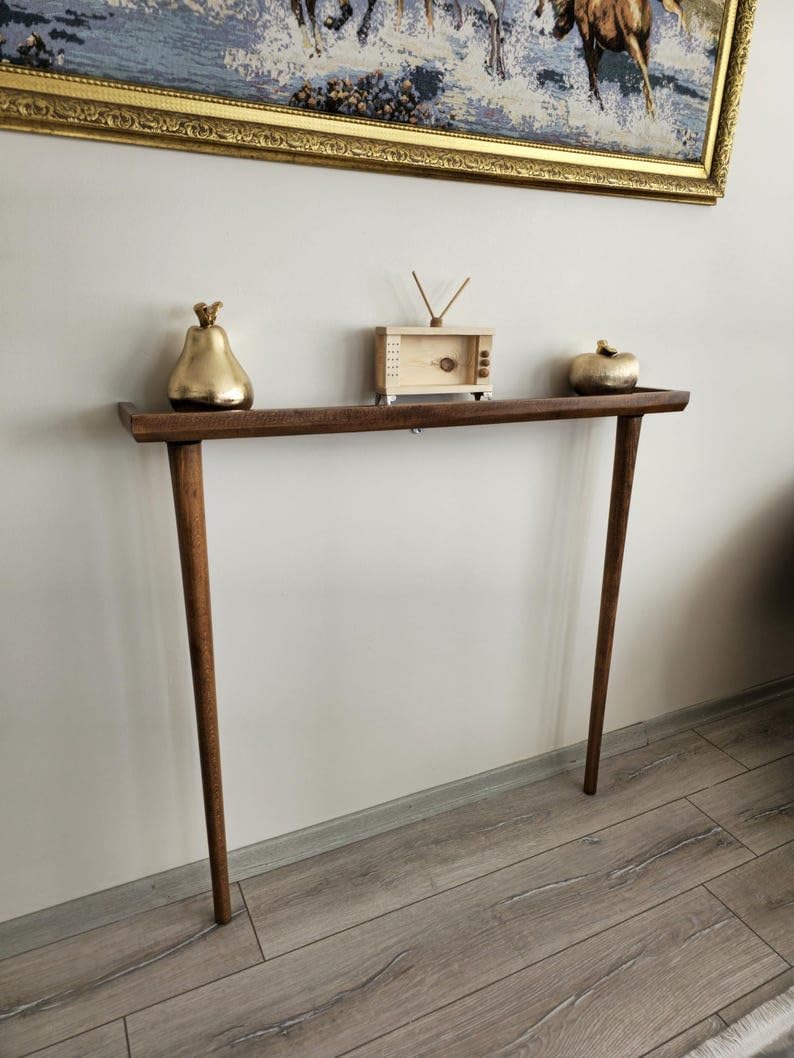 IThree Sheesham Wood Console Tables for Living Room Entrance Hallway Entryway Table Wooden Furniture for Home Natural Finish - Image 1