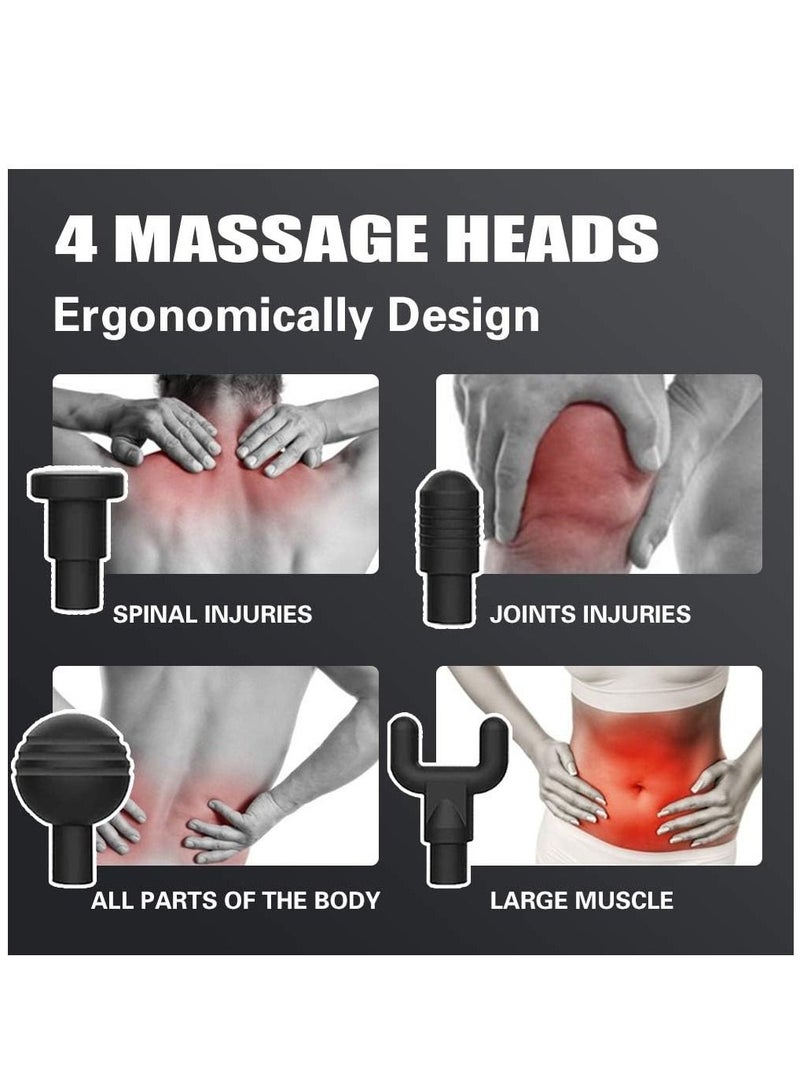 Professional Massage Gun-2023 Version Cordless Handheld Muscle Massage Device for Deep Tissue Relaxation,Rechargeable Quiet Gun Massage with 4 Interchangeable Heads and 6 Speed Level - Image 5