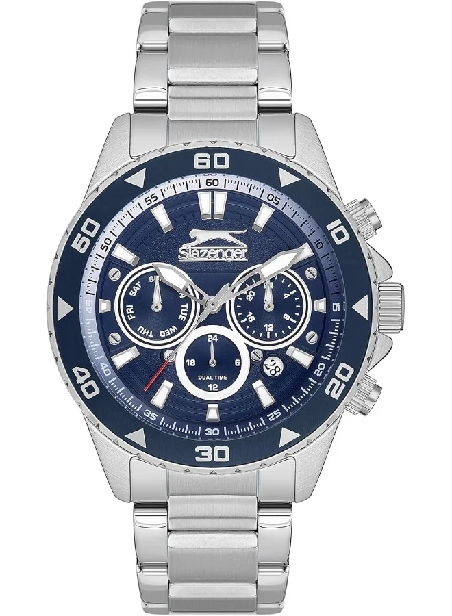 Slazenger SLAZENGER Men's Watch, Multi Function Display and Metal Strap - SL.9.2250.2.03, Silver