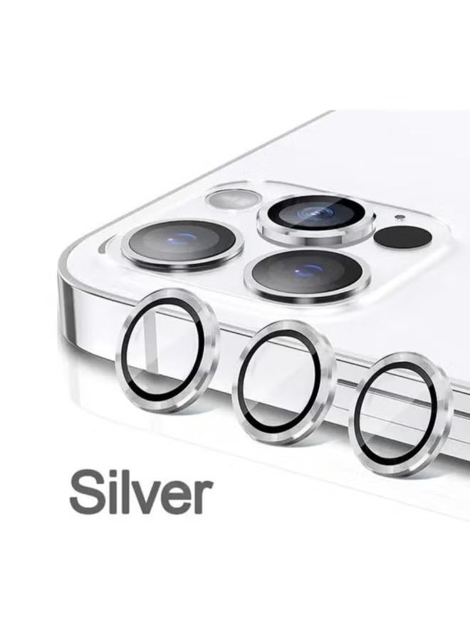 SHOPI Camera Lens Protector Compatible with Apple iPhone 14 Promax/Silver 
