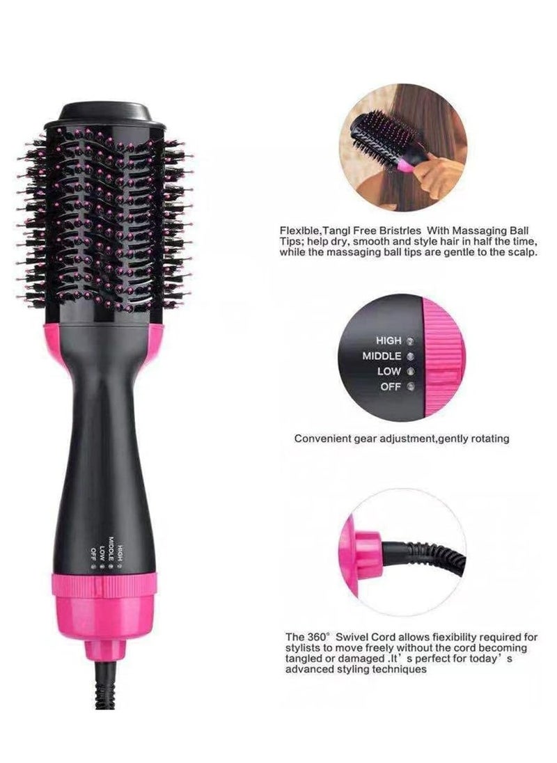One Step Hair Dryer Brush,Volumizer 4 in 1 Hot Air Brush Styler Curler Comb Roller One Step Electric Ion Blow Dryer Brush Hair Straightener,Black  - Image 2