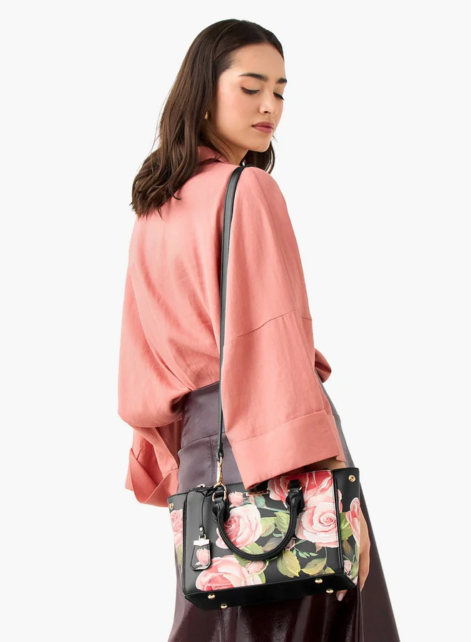 سيليست Floral Print Tote Bag with Zip Closure