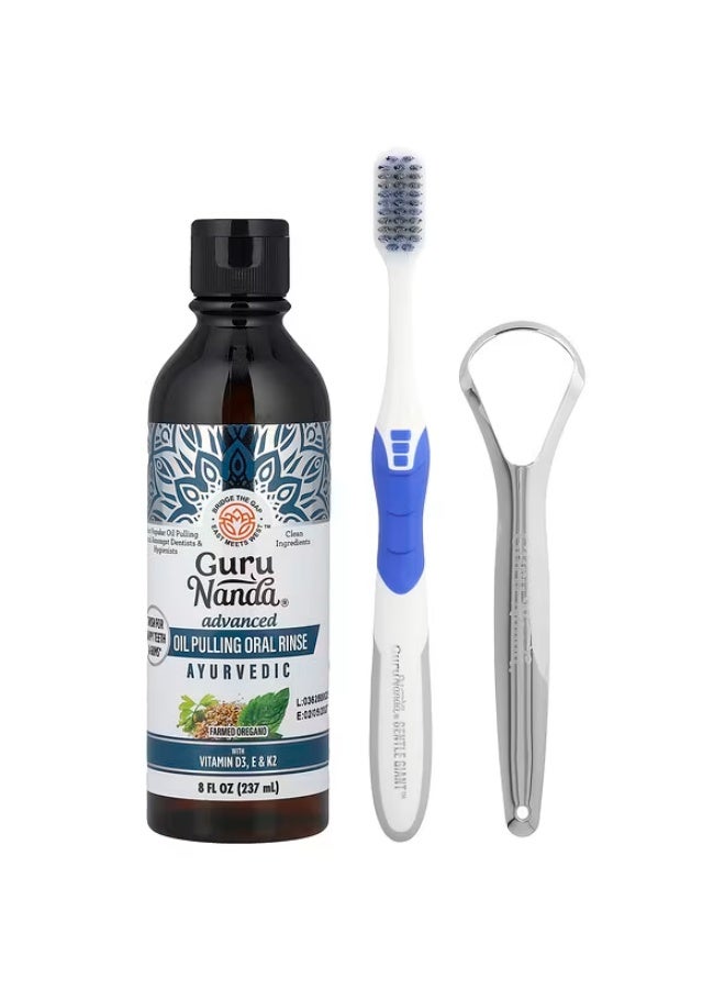 GuruNanda, Advanced Oil Pulling Oral Rinse, Ayurvedic, 3 Count