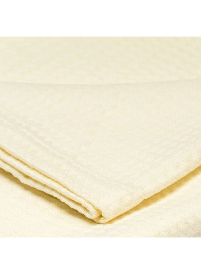 Amreya Linens Coverlet Honeycomb 100% Cotton (180×240) Single creamy color - Image 3