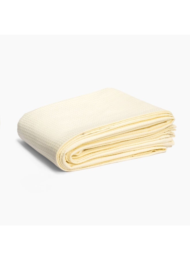 Amreya Linens Coverlet Honeycomb 100% Cotton (180×240) Single creamy color - Image 1